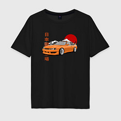 Футболка оверсайз мужская Silvia s14 JDM Retro Car, цвет: черный