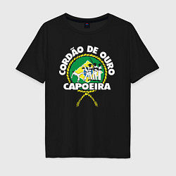 Футболка оверсайз мужская Capoeira - Cordao de ouro flag of Brazil, цвет: черный