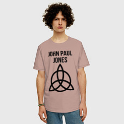Футболка оверсайз мужская John Paul Jones - Led Zeppelin - legend, цвет: пыльно-розовый — фото 2
