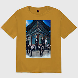 Футболка оверсайз мужская Stray Kids Thunderous, цвет: горчичный