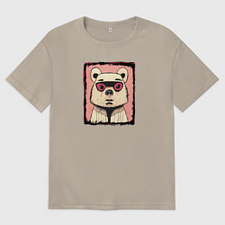 Футболка оверсайз мужская Милый медведик, цвет: миндальный
