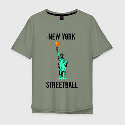 Футболка оверсайз мужская Нью-Йорк Стритбол, цвет: авокадо