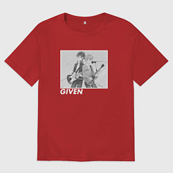 Футболка оверсайз мужская Мафую и Рицука, цвет: красный