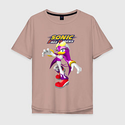 Футболка оверсайз мужская Sonic - ласточка Вейв - Free riders, цвет: пыльно-розовый
