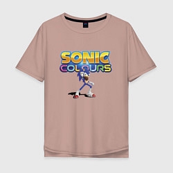 Футболка оверсайз мужская Sonic colors - Hedgehog, цвет: пыльно-розовый