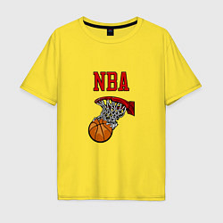 Футболка оверсайз мужская Basketball - NBA logo, цвет: желтый