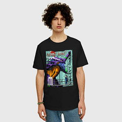 Футболка оверсайз мужская EVA 01 Poster - Evangelion, цвет: черный — фото 2