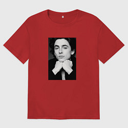 Футболка оверсайз мужская Timothee Chalamet Vogue 2021, цвет: красный