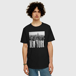 Футболка оверсайз мужская New York city in picture, цвет: черный — фото 2