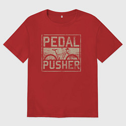 Футболка оверсайз мужская Толкатель педали, цвет: красный