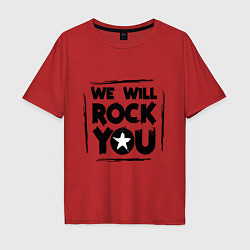 Футболка оверсайз мужская We rock you, цвет: красный