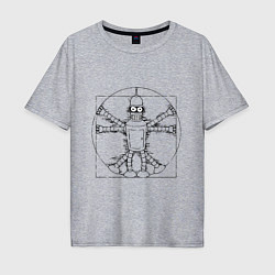 Мужская футболка оверсайз Vitruvian Bender