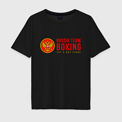 Футболка оверсайз мужская Lets get boxing, цвет: черный