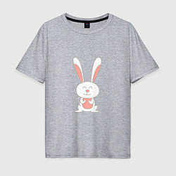 Футболка оверсайз мужская Smiling Rabbit, цвет: меланж