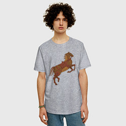 Футболка оверсайз мужская Стимпанк-лошадь, цвет: меланж — фото 2