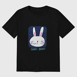 Футболка оверсайз мужская Funny - Bunny, цвет: черный