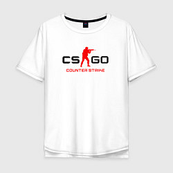 Футболка оверсайз мужская Counter Strike логотип, цвет: белый
