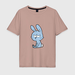 Футболка оверсайз мужская Chill rabbit, цвет: пыльно-розовый