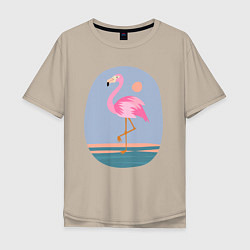 Футболка оверсайз мужская Фламинго, цвет: миндальный