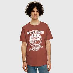 Футболка оверсайз мужская FFDP skull, цвет: кирпичный — фото 2