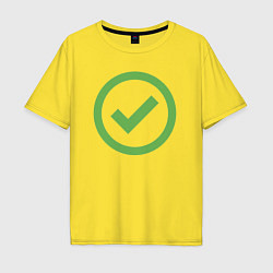 Футболка оверсайз мужская Approved - зелёная галка, цвет: желтый