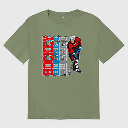 Футболка оверсайз мужская Hockey Hockey Hockey, цвет: авокадо