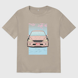 Футболка оверсайз мужская Toyota Altezza stance, цвет: миндальный