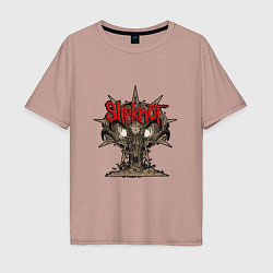 Футболка оверсайз мужская Slipknot skull mushroom, цвет: пыльно-розовый