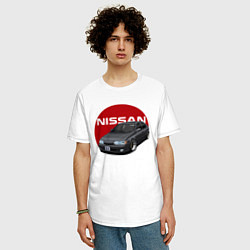 Футболка оверсайз мужская Nissan B-14, цвет: белый — фото 2