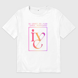 Футболка оверсайз мужская Ive kpop группа с именами участниц, цвет: белый