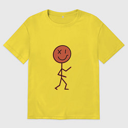 Футболка оверсайз мужская Человечек, цвет: желтый