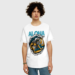 Футболка оверсайз мужская Зевс серфингист, цвет: белый — фото 2