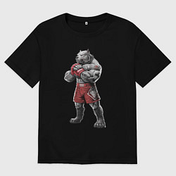 Футболка оверсайз мужская Питбуль - Смешанные единоборства - MMA, цвет: черный