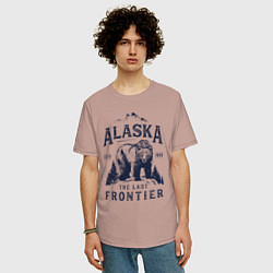 Футболка оверсайз мужская Аляска - Последний рубеж, цвет: пыльно-розовый — фото 2