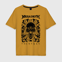 Футболка оверсайз мужская Megadeth Thirteen, цвет: горчичный