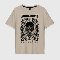 Футболка оверсайз мужская Megadeth Thirteen, цвет: миндальный