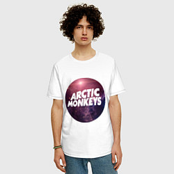 Футболка оверсайз мужская Arctic Monkeys: space, цвет: белый — фото 2