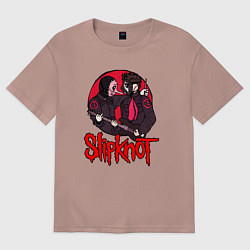 Футболка оверсайз мужская Slipknot rock, цвет: пыльно-розовый