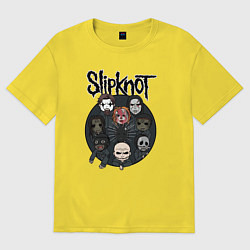 Футболка оверсайз мужская Slipknot art fan, цвет: желтый