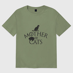 Футболка оверсайз мужская Мать котов, цвет: авокадо