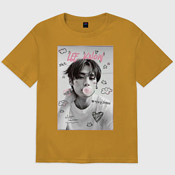Футболка оверсайз мужская Lee Know Stray Kids, цвет: горчичный