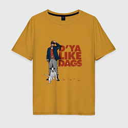 Футболка оверсайз мужская Snatch: D'ya Like Dags, цвет: горчичный