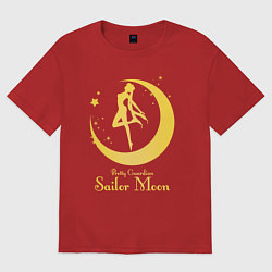 Футболка оверсайз мужская Sailor Moon gold, цвет: красный