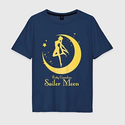 Футболка оверсайз мужская Sailor Moon gold, цвет: тёмно-синий