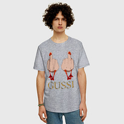 Футболка оверсайз мужская Два весёлых гуся - GUSSI - Fashion 2055, цвет: меланж — фото 2