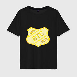 Футболка оверсайз мужская Bitcoin 2023, цвет: черный