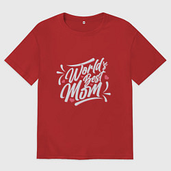 Футболка оверсайз мужская Люблю тебя мамуля, цвет: красный