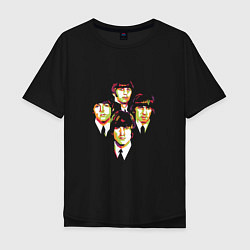 Футболка оверсайз мужская The Beatles group, цвет: черный