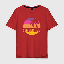 Футболка оверсайз мужская Summer time California, цвет: красный