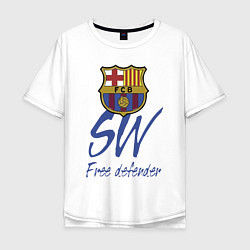 Футболка оверсайз мужская Barcelona - Spain - sweeper, цвет: белый